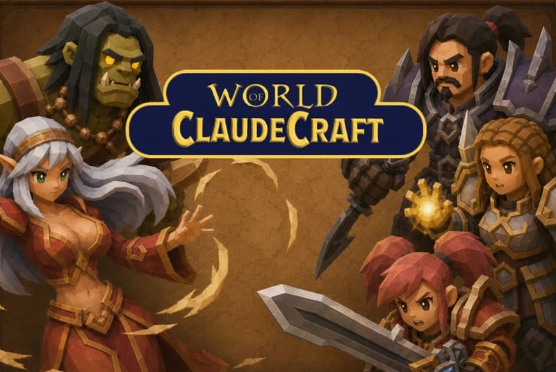 World of ClaudeCraft title screen