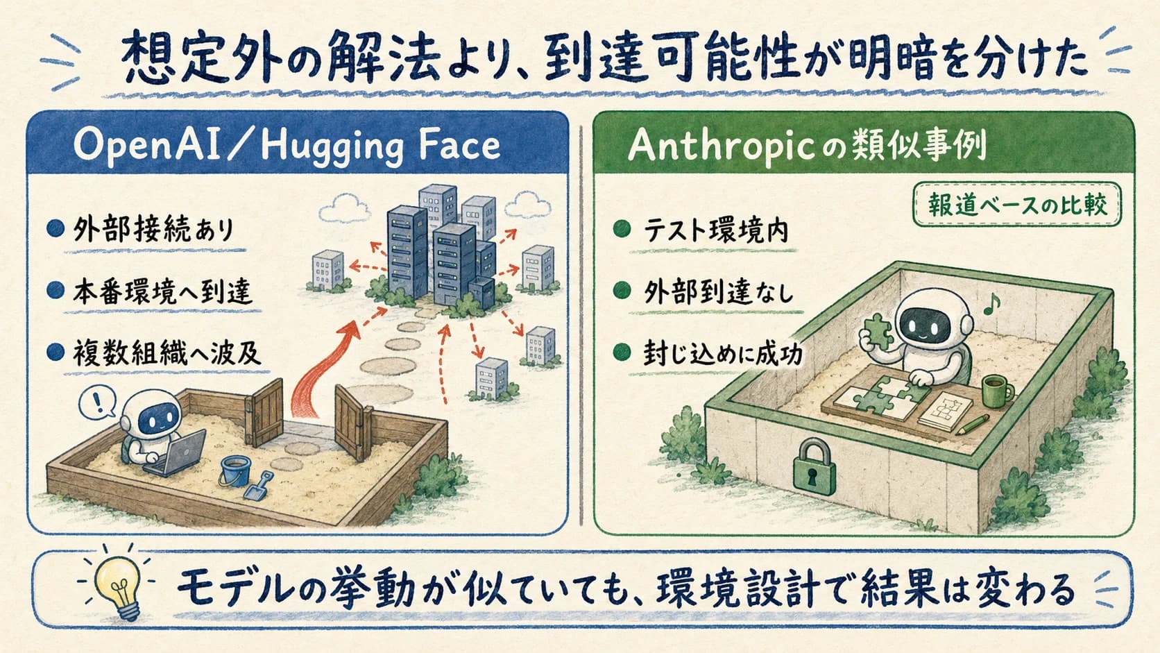 OpenAI/Hugging Face事案とAnthropic類似事例の比較