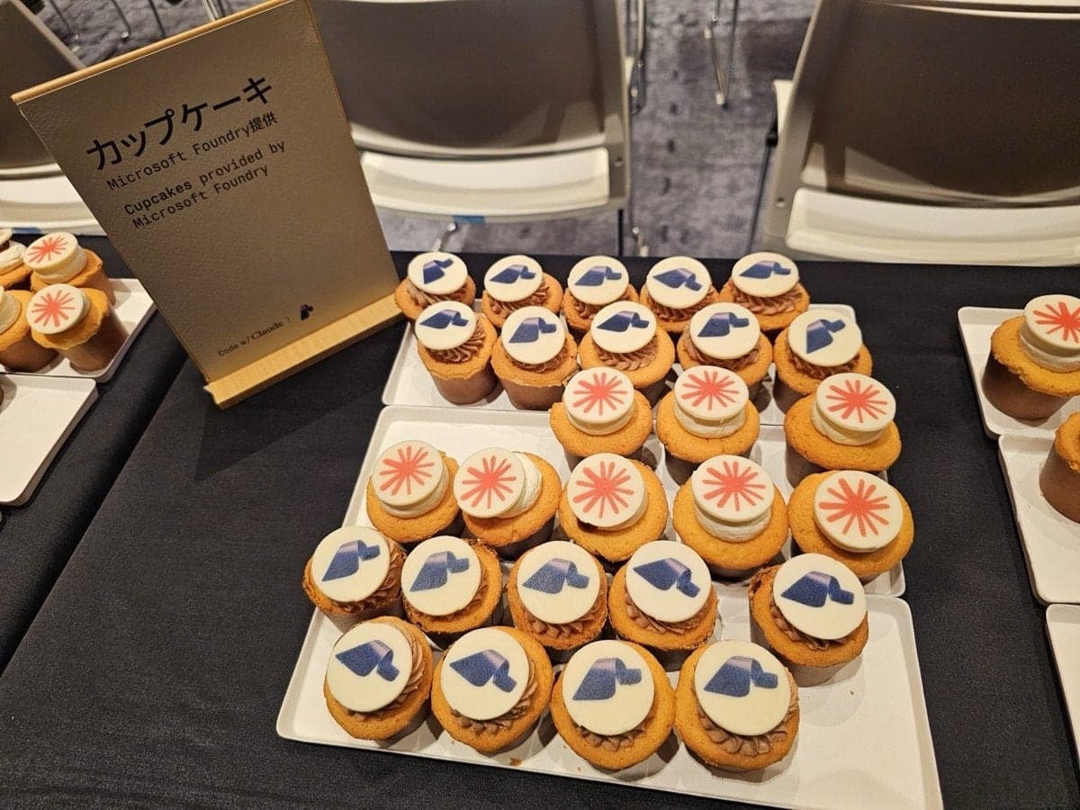 ロゴ入りカップケーキ